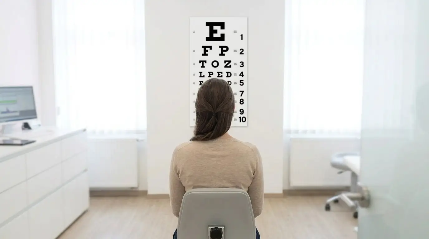 test-vida-ambulanta-pacient-gleda-optotip-tablo